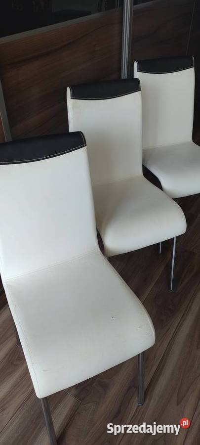 Komplet sześciu krzeseł z ekoskóry