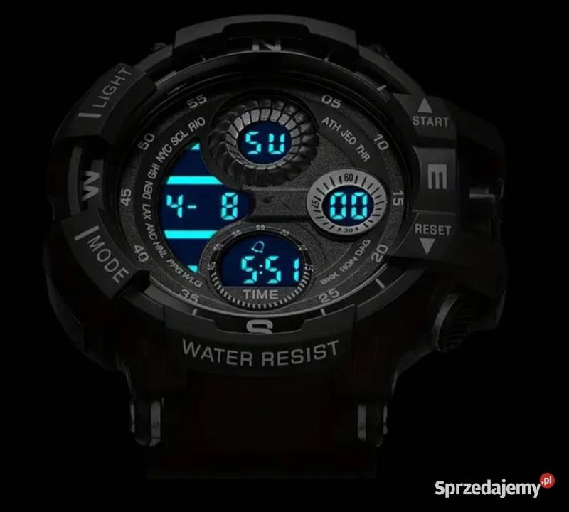Masywny męski zegarek sportowy wielofunkcyjny Męskie Warszawa