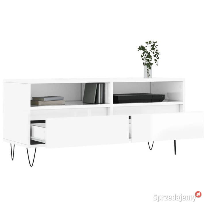 Szafka pod TV wysoki połysk biała 100x345x445 Meble Warszawa