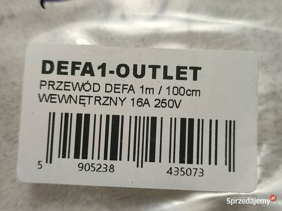 PRZEWÓD WEWNĘTRZNY 16A 250V 1m 100 DEFA