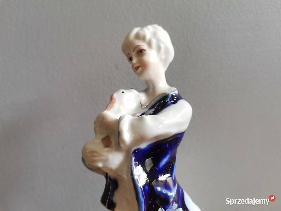 Stara figurka Chłopiec z Psem porcelana Bytom śląskie Katowice sprzedam