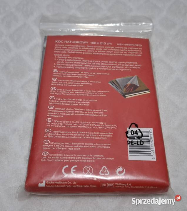 Koc ratunkowy folia życia 160x210 srebrnyzłoty śląskie Czeladź
