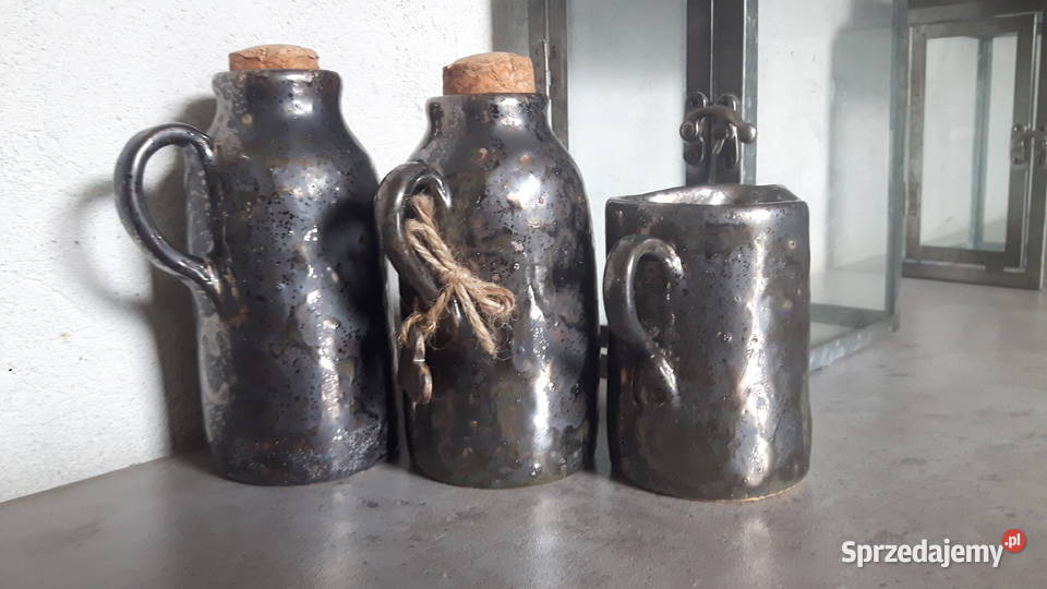 Zestaw naczyń ceramicznych ręcznie wykonanych Rękodzieło Otwock sprzedam