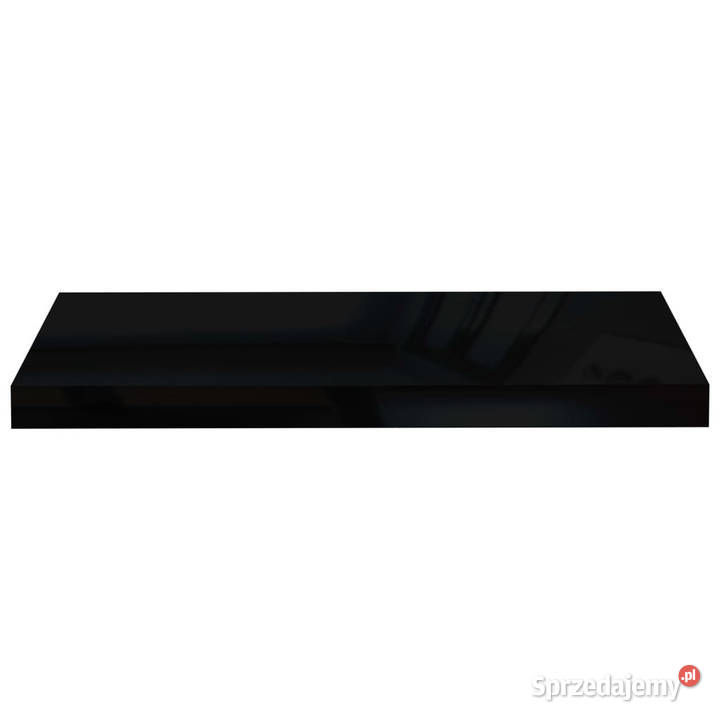 Półka ścienna wysoki połysk czarna 60x235x38 MDF Warszawa