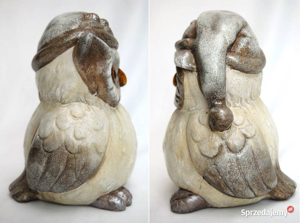 Sowa puchacz Mikołaj duża ceramiczna figurka Lublin