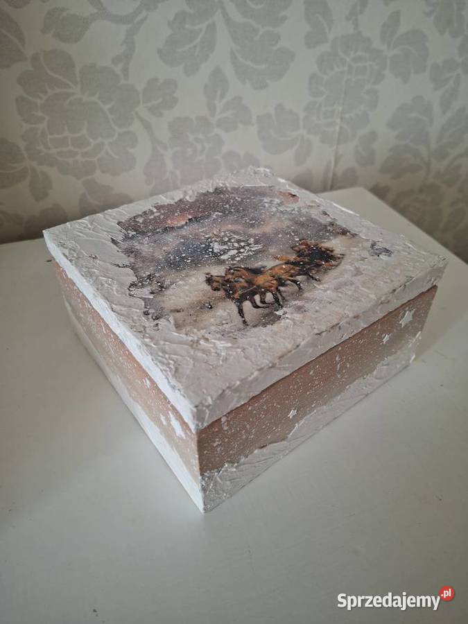 Zimowa szkatułka swiąteczna Rękodzieło Kraków