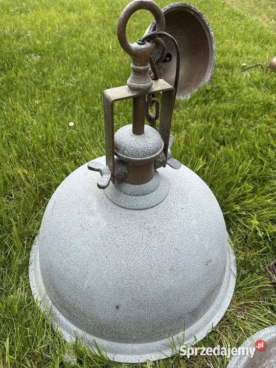 3 stare lampy industrialne wielkie solidne z Długopole-Zdrój