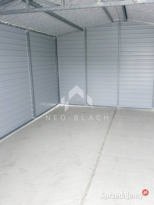 Garaż Blaszany 8x6m 2x Brama Uchylna Drzwi Okno Wisła