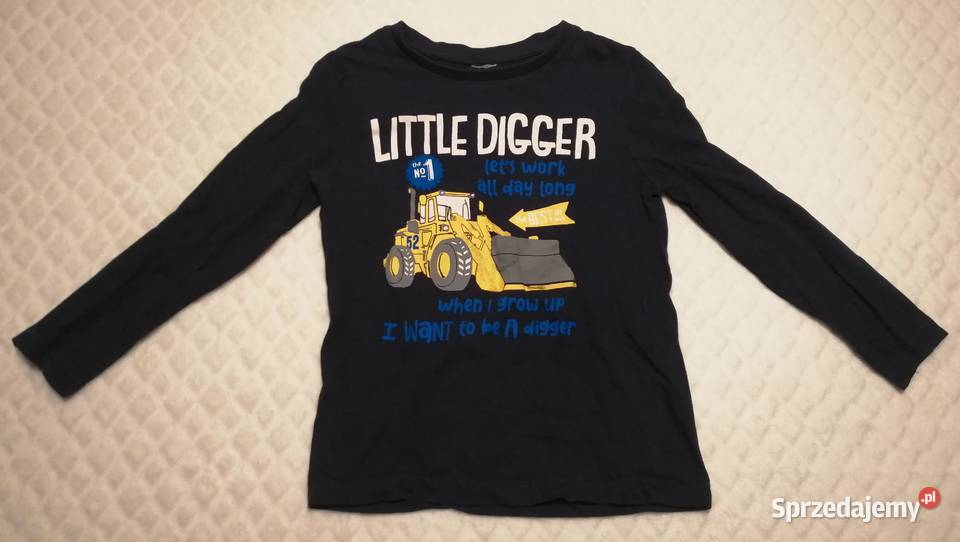 Koszulka chłopięca długi rękaw 98 Koparka Odzież Czeladź