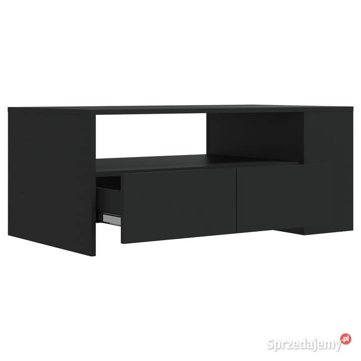 Stolik kawowy czarny 102x55x42 materiał