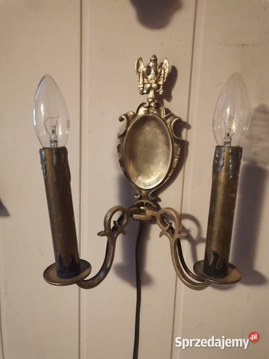 Mosiężny podwójny kinkiet Księstwo Warszawskie Kinkiety małopolskie Kraków