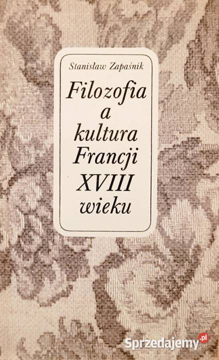 Filozofia a kultura Francji XVIII wieku sprzedam