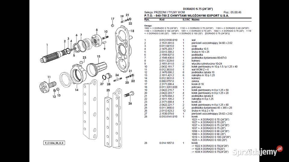 SAME DORADO S 75 katalog części Polsku Rok wydania 2010