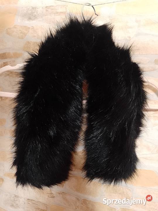 Futrzany kołnierz z Londynu czarny Futrzany szal Kraków