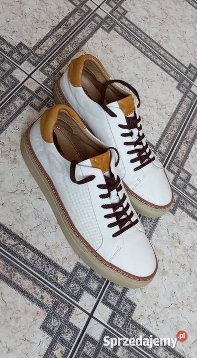 LAB 7104 półbuty sneakersy skórzane buty męskie biały Półbuty Sędziszów Małopolski sprzedam