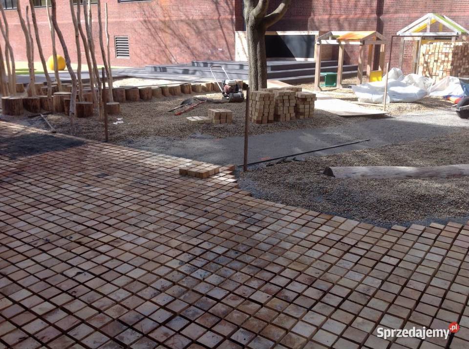 Dębowy bruk drewniany alternatywa kostki Materiały budowlane