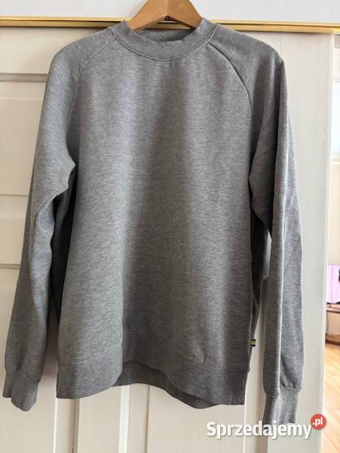 Bluza męska szara L gładka z bawełny ze