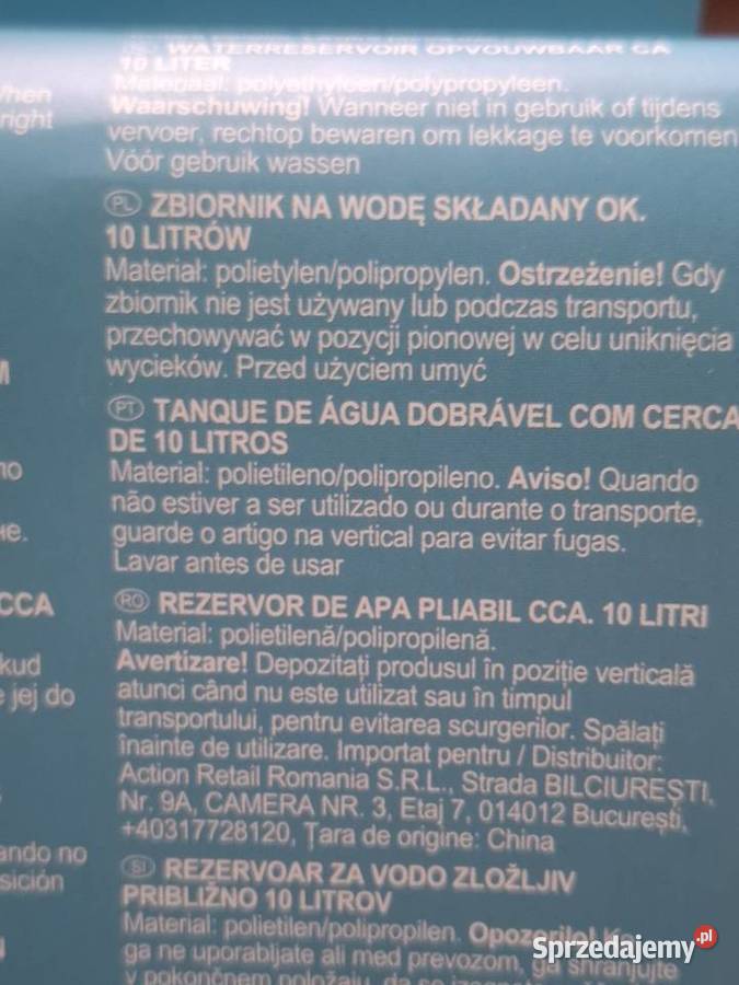 Składany kanister na wodę 10L Froyak Nowy Otwock sprzedam