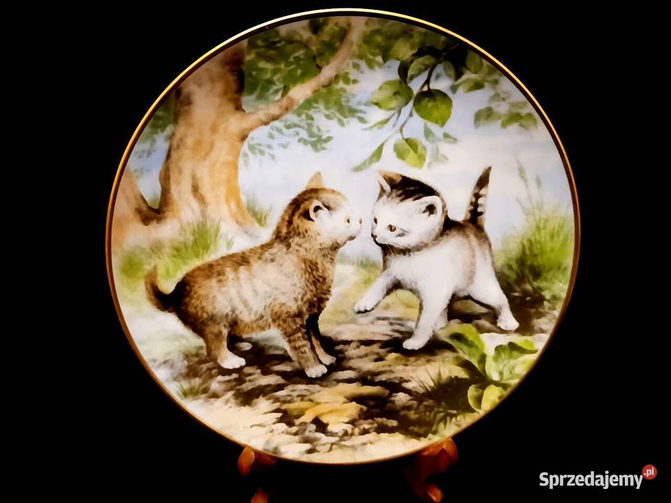 Talerz do powieszenia koty Kaiser Antyki, Sztuka, Kolekcje lubelskie Chełm