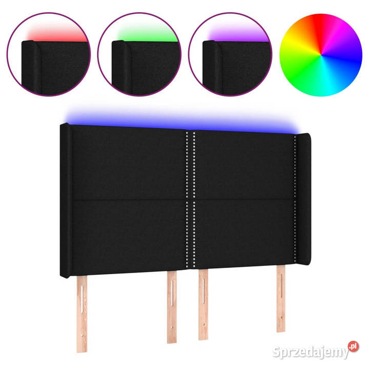 Zagłówek do łóżka z LED czarny 147x16x118128 Warszawa