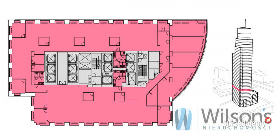 Ogłoszenie lokal Warszawa Chłodna 1239m2 biurowy Wynajem