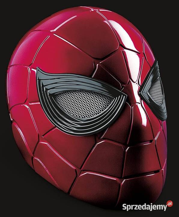 Hełm Iron Spiderman Czarna Seria Światło LED Mogilany