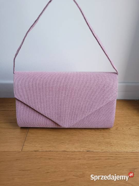Różowa torebka kopertówka błyszcząca wieczorowa Liszki