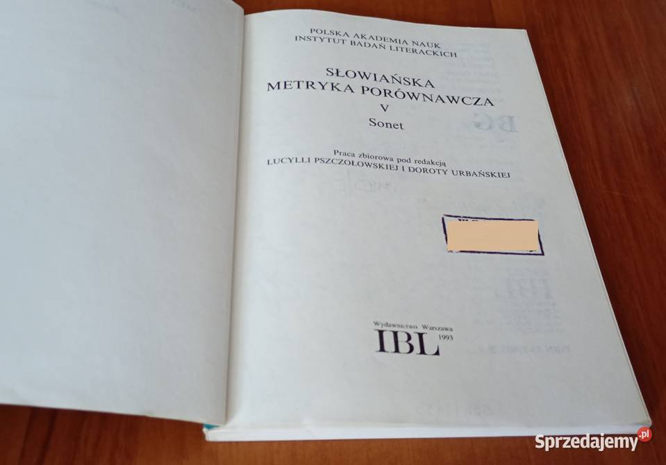 Słowiańska metryka porównawcza 5 Sonet Gdańsk
