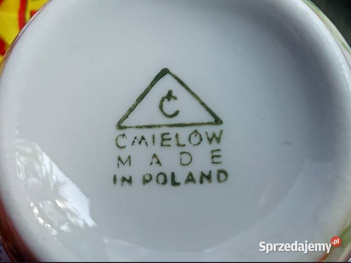 Filiżanka ze spodkiem spodeczkiem Ćmielów lata Grójec