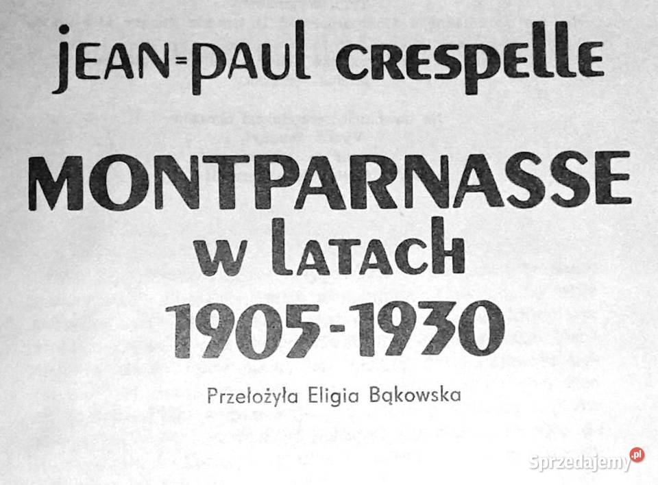 Montparnasse w latach 19051930 JeanPaul sprzedam