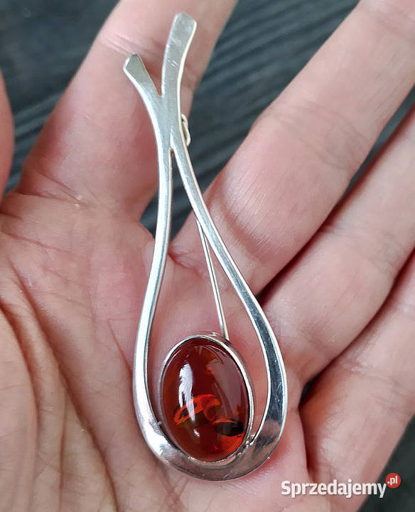 stara srebrna broszka piękna Suwałki