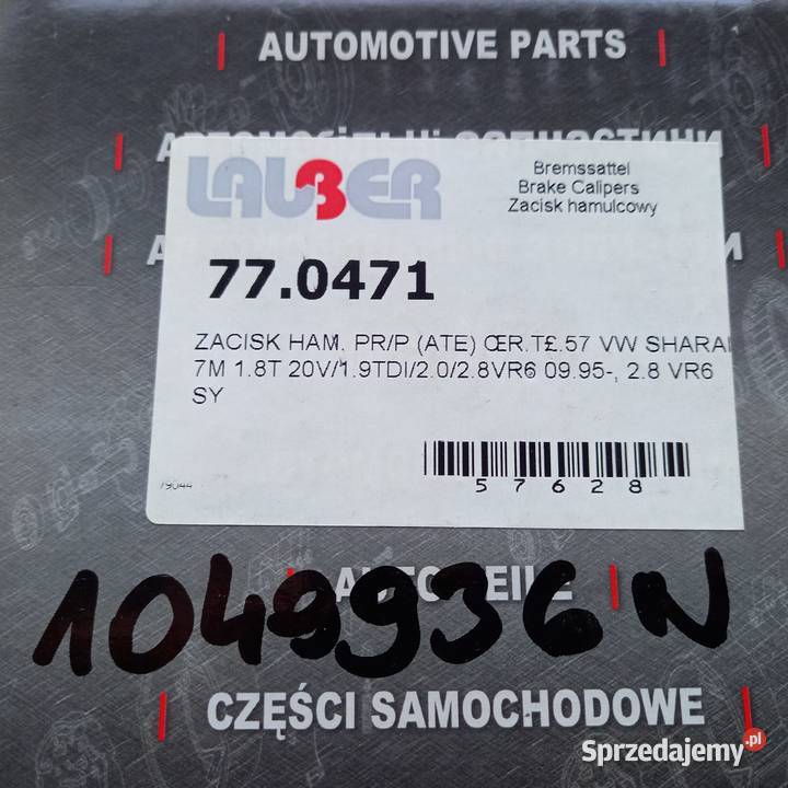 104993695VW2B118BB Zacisk hamulca przód Galaxy małopolskie Kraków