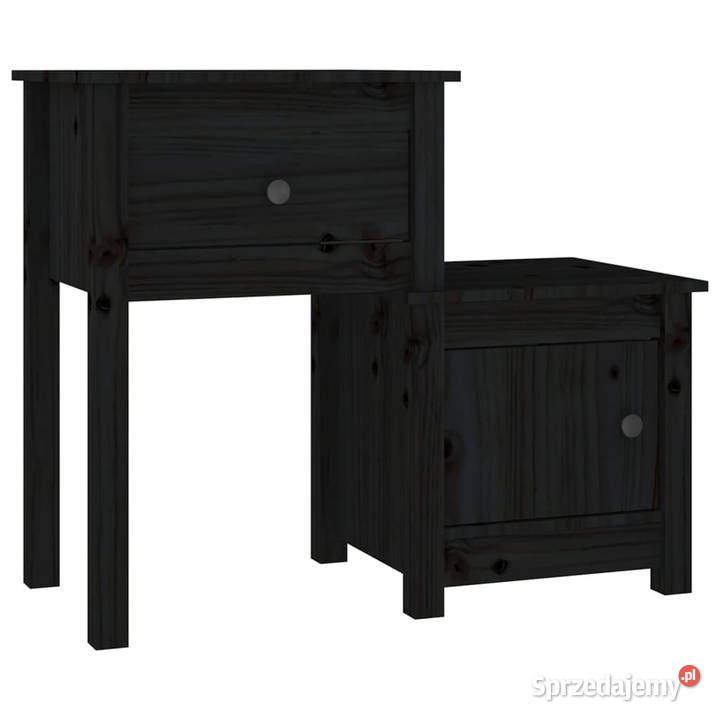 Szafki nocne 2 czarne 795x38x655 drewno sosnowe Warszawa