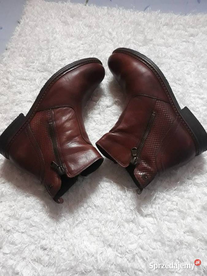 Skórzane trzewiczki damskie TAMARIS WOJAS skóra Rzeszów