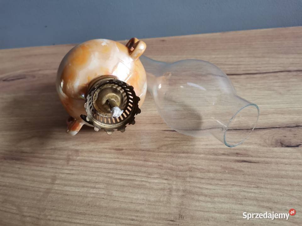 Stara lampa lampka naftowa porcelana Bogucice