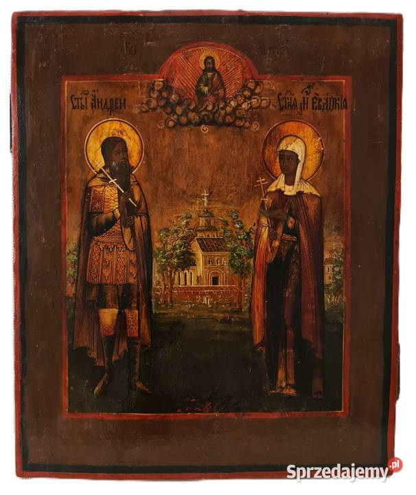 Ikona Święta Eudokia Święty Andrzej Stratelates Malarstwo Warszawa