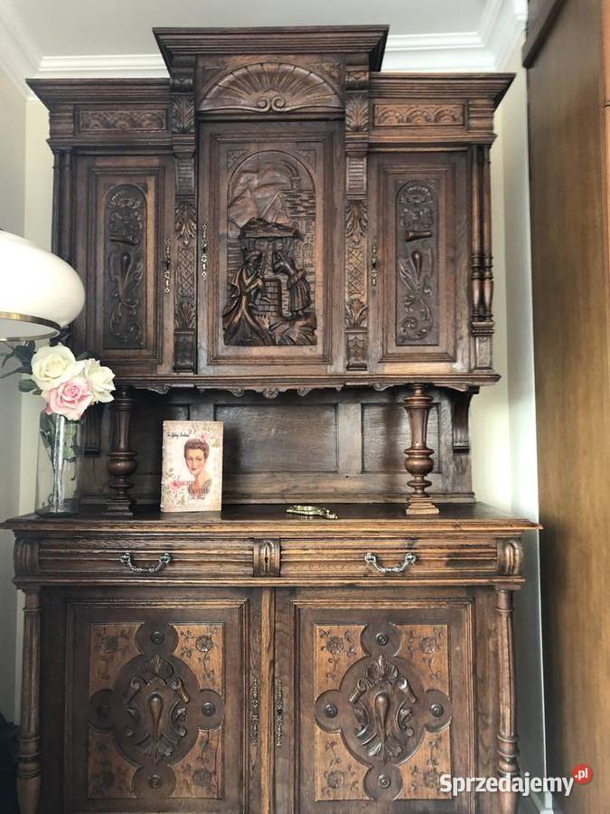 Kredens dębowy w stylu gdańskim ANTYK Antyki Gdańsk