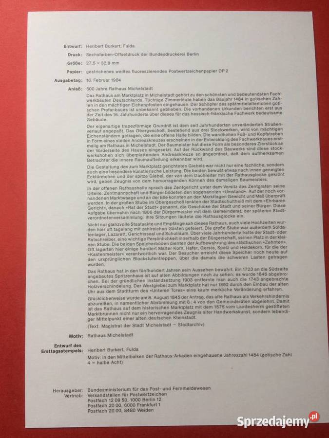 556 Niemiecki Specjalny Znaczek Pocztowy Szczecin