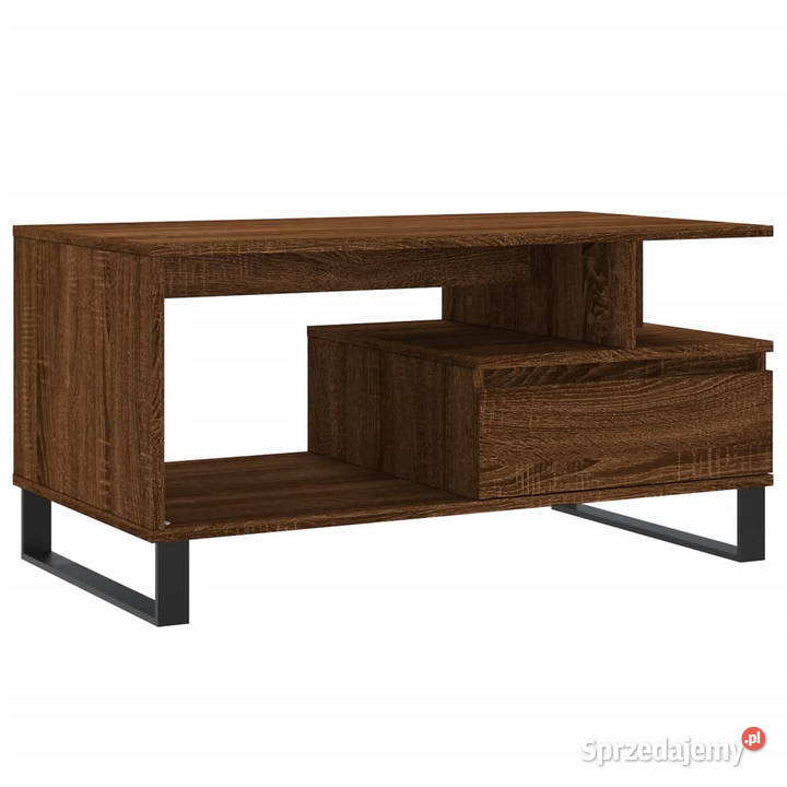 Stolik kawowy brązowy dąb 90x49x45 materiał Warszawa