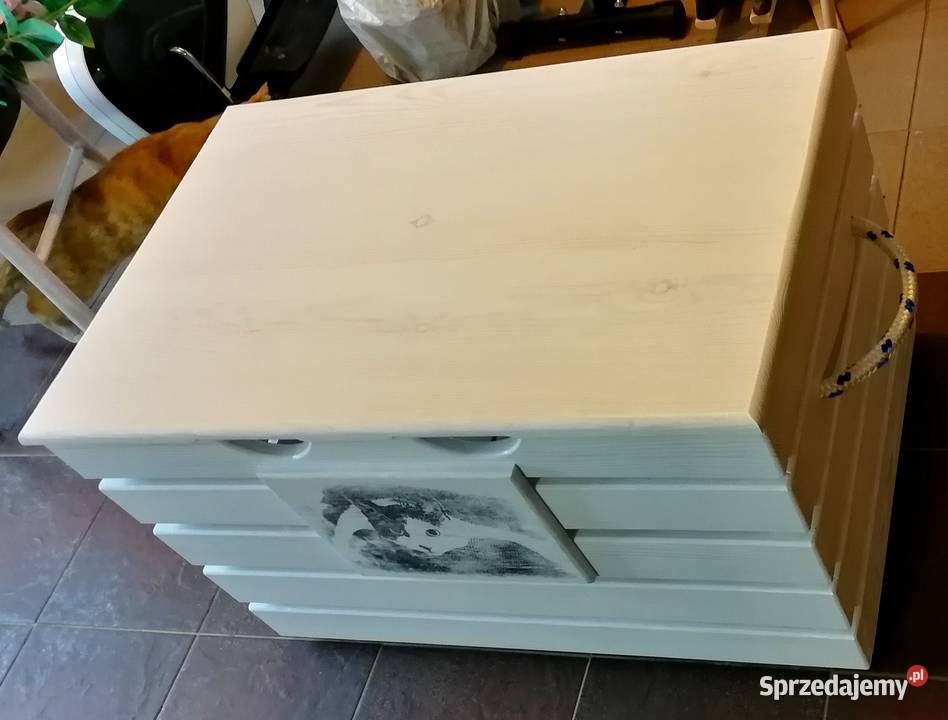 Skrzynia na zabawki kufer na akcesoria kota 50cm świętokrzyskie sprzedam