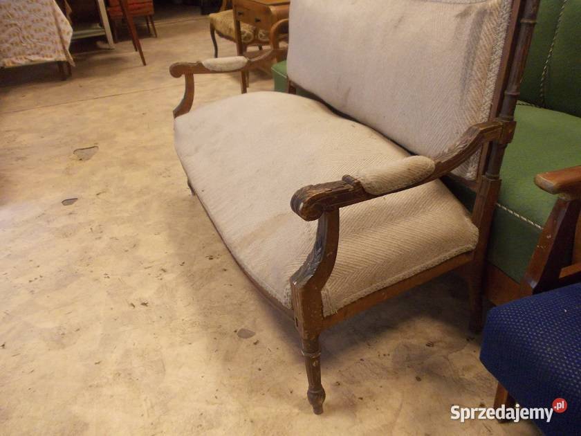Przedwojenna eklektyczna sofa ławka oryginał Bielsko-Biała