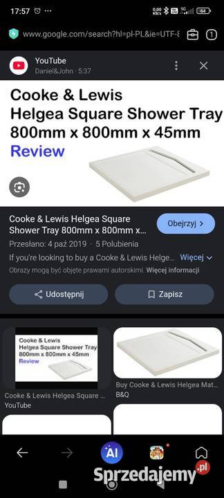 Brodzik prysznicowy z konglomeratu 8080 helgea mazowieckie Mińsk Mazowiecki