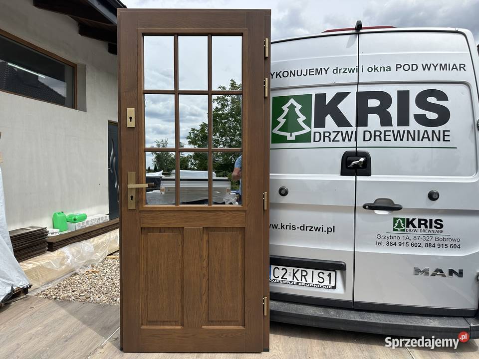 Drzwi wejściowe zewnętrzne drewniane Bielsko-Biała sprzedam