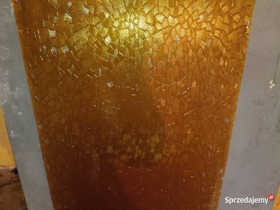 Miodowa szyba ornamentowa retro 54x142 grubość 3