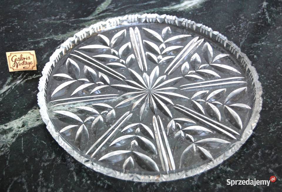 Kryształowa patera na ciasto owoce kryształ lubelskie Lublin
