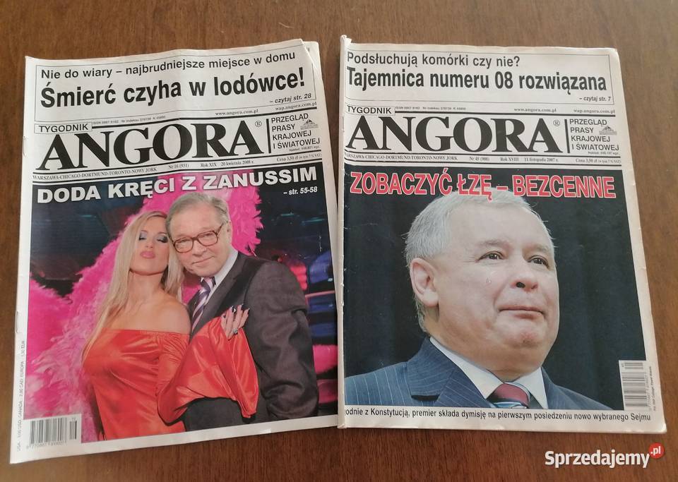 Czasopismo ANGORA z 2007 i 2008rDwa egzemplarze Książki i Podręczniki Łódź