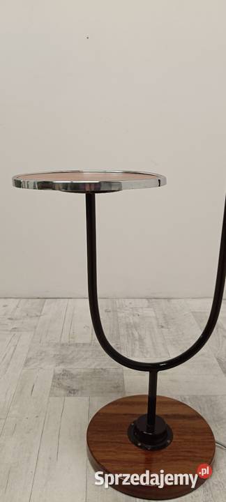 lampa podłogowa art deco modernizm chrom lata Radomsko