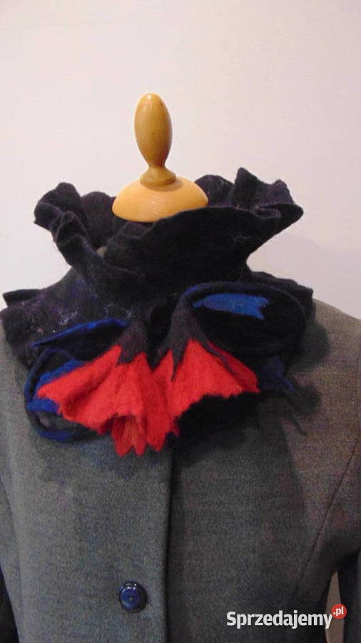 Szalik kryza otulacz na szyję rękodzieło filc Lublin