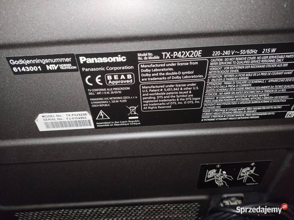 Telewizor plazmowy Panasonic TXP42X20E Strzelce Krajeńskie