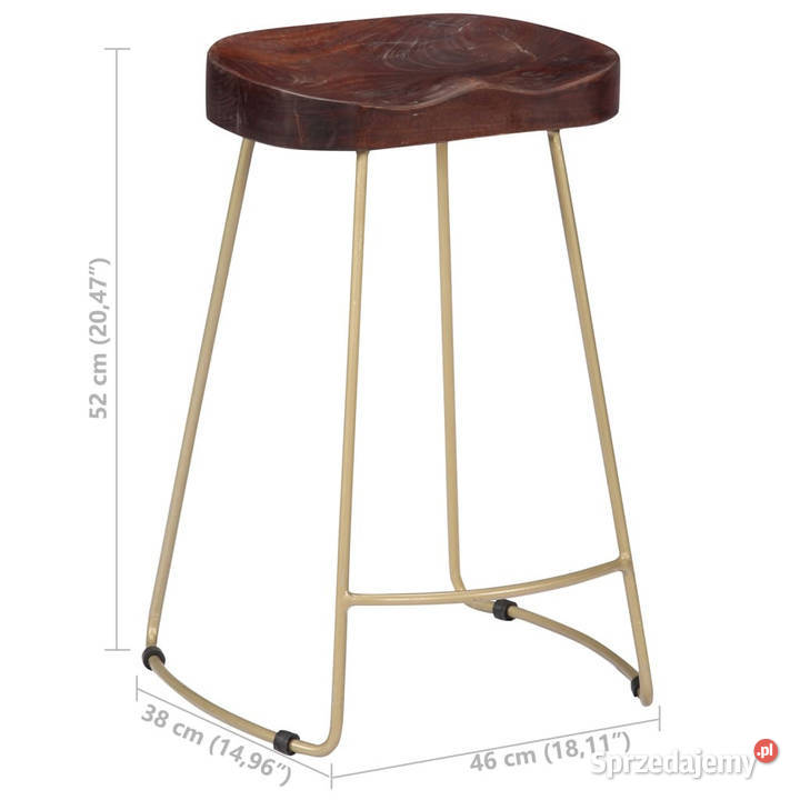 Stołki barowe Gavin 2 lite drewno mango WM247833